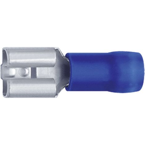 Klauke 730 Flachsteckhülse Steckbreite: 6.3 mm Steckdicke: 0.8 mm 180 ° Teilisoliert Blau 1 St.