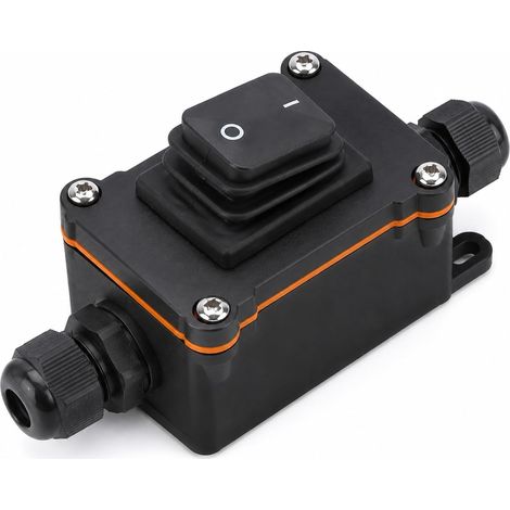 IP67 Interrupteur Exterieur Etanche 16A 220V avec Bouton Noir Sans Voyant Robuste Interrupteur à Bascule Universel ON/OFF,pour Jardin Atelier Chantier Lampe et Equipement Electrique (1/5)