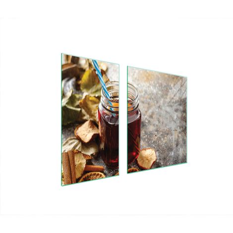 GLAS-SCHUTZPLATTE FÜR HERD 90x52 LEBENSMITTEL
