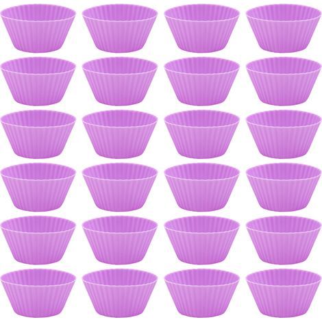 Cupcake Liners - Silicone Mini Muffin Cups - Reusable Food Grade Baking Cups - 24 Pièces (1/4)