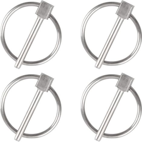 Goupille de sécurité, 4PCS Dia 3mm en acier inoxydable Goupille de sécurité ronde Goupille de verrouillage de remorque Goupille de fixation de Lynch pour piste, ferme, pelouse (1/5)