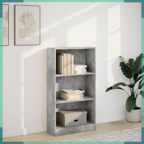 857806 Bibliothèque gris béton 60x24x109 cm bois d'ingénierie (1/5)