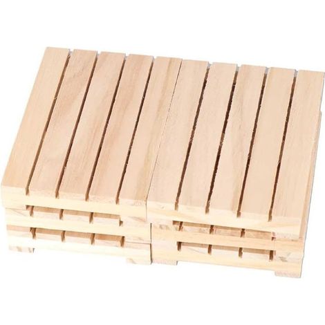 Dessous de verre en palette en bois, pour boissons froides, mini tapis de pot de boissons en bois (naturel) (1/5)