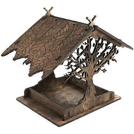Mangeoire en bois, nichoir, mangeoire suspendue, boîte à oiseaux, nichoir, nichoir en bois, mangeoire (1/5)