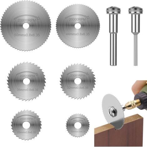 Trennscheiben für Rotationswerkzeuge, Scheibenbohrerblätter, HSS, Mini-Diamanttrennscheiben, Mini-Schneidwerkzeuge mit 2 Verbindungsstangen zum Schneiden von Metall, Holz und Kunststoff