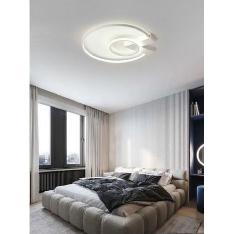 TrAdE Shop Traesio - Plafoniera Led 32w Lampadario Soffitto Design Cerchi Moderno Tondo Bianco Pn-04b - -Bianco Naturale -
