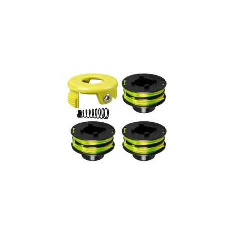 Bobine de fil pour débroussailleuse Ryobi RAC118 RLT3525S, 1,2 mm x 8,4 m Bobine de fil de remplacement pour débroussailleuse et coupe-bordures avec couvercle et ressort (3+1+1)