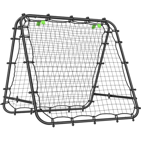 HOMCOM red de rebote plegable de doble cara con ángulo ajustable, tubo de acero, entrenamiento de fútbol, tenis, béisbol, 100x95x90 cm, negro (1/5)
