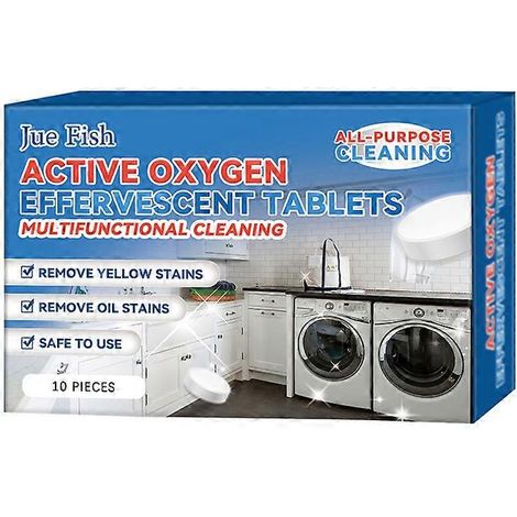 Lot de 10 comprimés effervescents multifonctionnels à l'oxygène pour le nettoyage, l'élimination des taches, la purification de l'air et la désodorisation. (1/5)