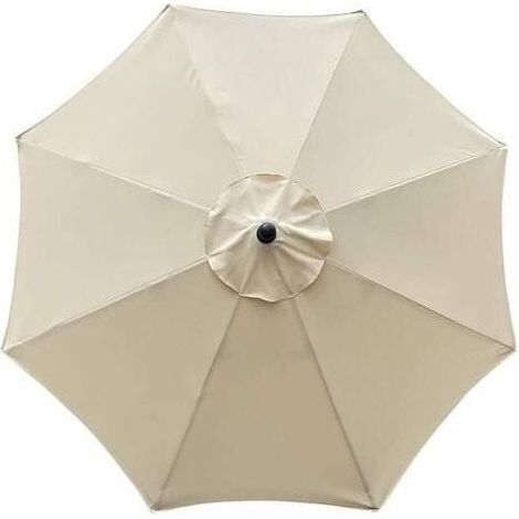 Toile de rechange pour parasol, 8 baleines, 3 m, imperméable, résistante aux UV - beige (1/5)