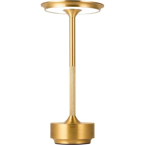 TRADE SHOP - Lampada Da Tavolo Moderna 3w Lume Ricaricabile Touch Dimmerabile Tecnologia Cct D38-3c - Oro (1/5)