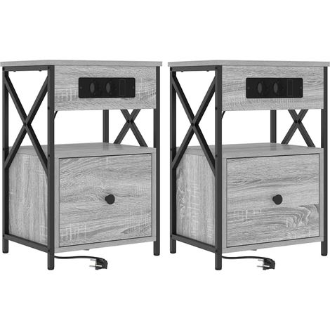 Maison Exclusive - Nachttisch 2 pcs Graues Sonoma 40 x 31 x 60 cm