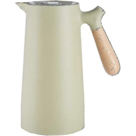 Thermos Pot Double Couche Isolation Thermique Bouilloire Doubleur en Verre Café Avec Poignée en Bois 1000ml (1/5)
