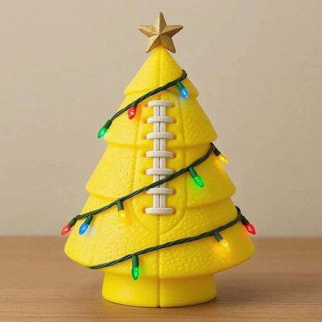 Sculpture Arbre De Noël En Forme De Ballon De Football - Décoration Festive Pour Salle De Jeux Et Cave À Hommes - 1 Pièce (1/2)