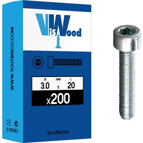 Vis à tête cylindrique en acier zingué DIN 912 - VISWOOD - 3 - 20