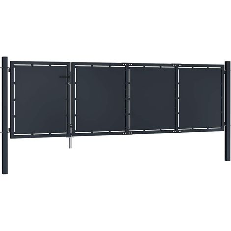 Maison Exclusive - Cancello da Giardino in Acciaio 350x100 cm Antracite
