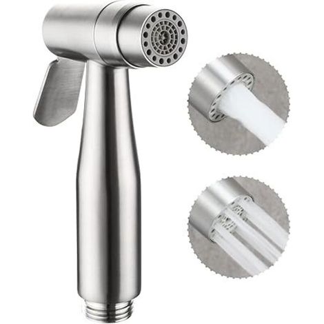Pulvérisateur portatif de bidet de pulvérisateur d'acier inoxydable de haute qualité - tête de jet de bidet seulement pour la toilette, accessoires de nettoyage de toilette d'eau (1/5)