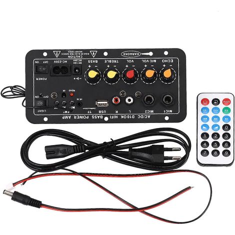 Numérique BT Stéréo Carte Amplificateur Subwoofer Double Mic Karaoké Amplificateurs pour 8-12 Inch Enceinte EU Bouchon (1/5)