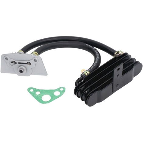 BUNTHAUS Refroidisseur d'huile de moto Refroidisseur de transmission de moteur en métal refroidissant rapidement pour moto à faisceau incurvé 50-150cc (1/5)