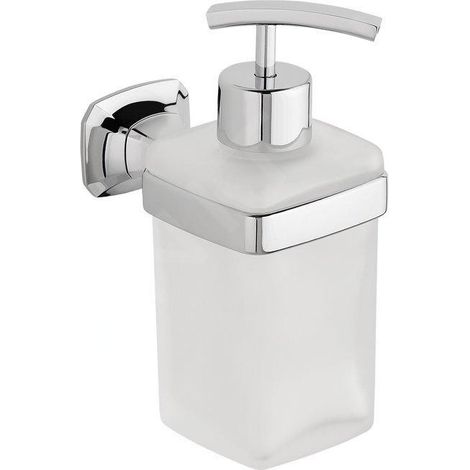Sapho Aida - Distributeur de savon, chrome/verre satiné AI019 (1/4)