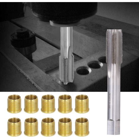 Kit de réparation de filetage de bougie d'allumage pour moteur à essence comprenant un boulon M14x1,25 et un taraud M16x1,25. (1/5)