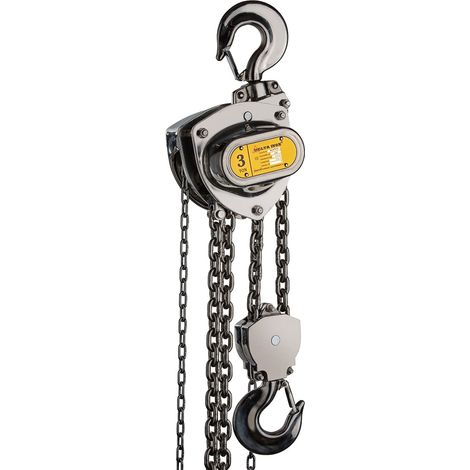 DELTA INOX Edelstahl Stirnradkettenzug mit Edelstahl Last- und Handkette Tragkraft 3,0t Hubhöhe 6m
