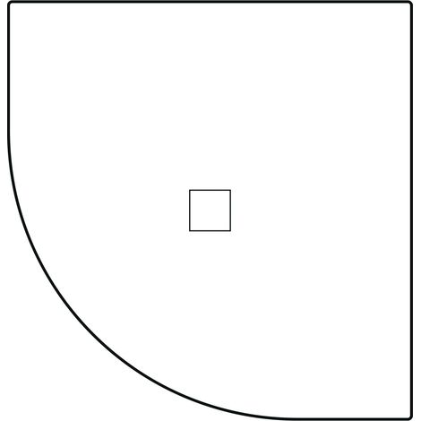 Piatto doccia bianco con angolo tondo zero mineral plane 900x900mm r55cm