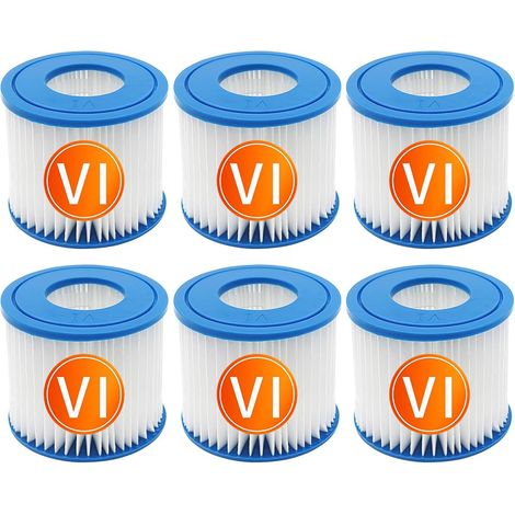 Lot de 6 filtres à Cartouche pour Spa, Taille VI, Cartouche filtrante de Rechange Compatible avec VI, Miami, Vegas, Palm Springs, Paris Monaco (1/5)