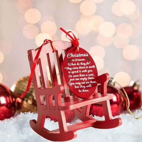 Chaise Balançoire En Bois - Décoration De Noël Thème Christmas In Paradise - Pour Village De Poupées Ou Bureau - Lot De 1 (1/5)