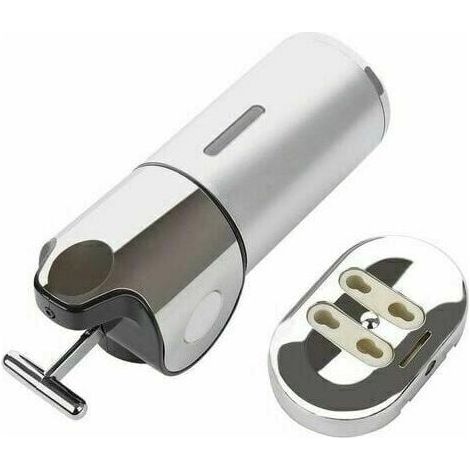 Silver Wall Mounted Soap Dispenser, Hanging Manual Soap Dispenser for Kitchen Hotel, Shampoo, Conditioner, Body Wash, 500ml (1/4)