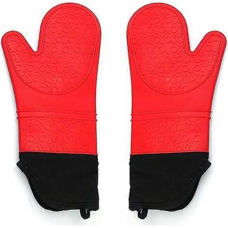 Gants de cuisine résistants à la chaleur avec doublure matelassée, durables, flexibles et antidérapants, de qualité alimentaire, pour la cuisine et la pâtisserie. (1/5)