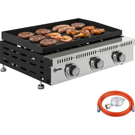 Beyamis Tragbarer Tischgasgrill mit Fettauffangschale, Farbe: Schwarz.