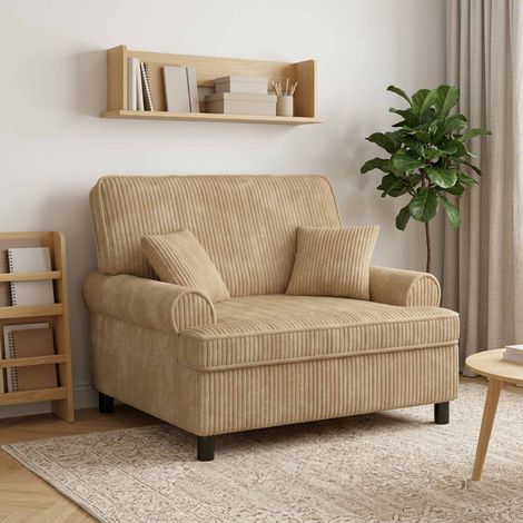 vidaXL Fauteuil XXL avec coussins Beige Tissu à 1,5 lignes (1/5)