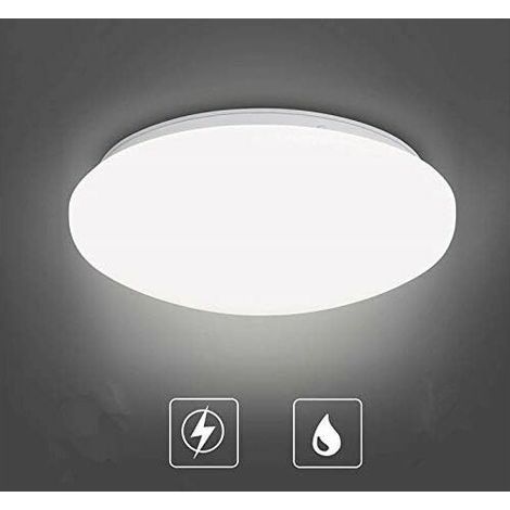 18 W Plafonnier LED Blanc naturel 4000K, Lampes de Plafond Moderne IP 44 pour Salle de Bain, Chambre, Salon, Cuisine, Entrée, Couloir, 1450 LM, Ø27 CM [Classe énergétique A+] (1/5)