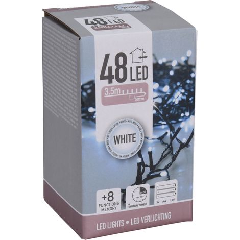 Multifunktionale batteriebetriebene Girlande 48 leds grünes Kabellicht white kalt 4,5m (1/2)