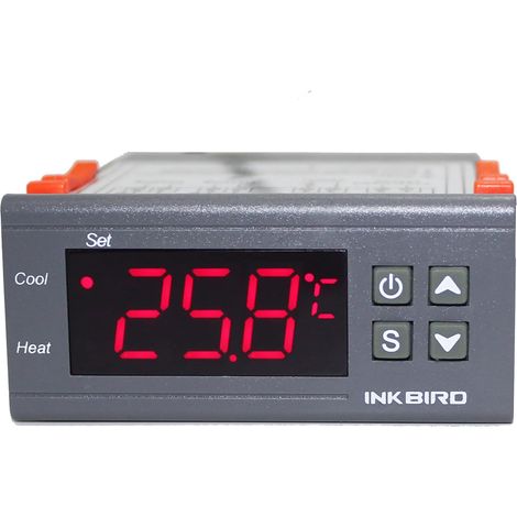 1 Contrôleur de température,2 relais 220V,sonde NTC IP67,affichage °C/°F,pour aquarium,réfrigérateur