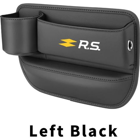 (Gauche, noir) Boîte de rangement pour l'espace entre les sièges auto Renault RS Line, Clio, Megane, Logan, Scenic, Koleos, Sandero, Arkana - Accessoires intérieurs en cuir (1/5)