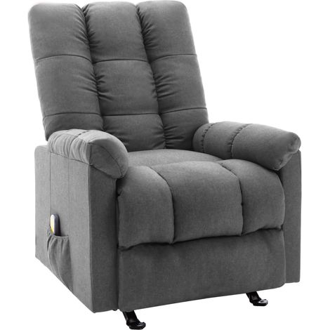 Massagesessel Hellgrau Stoff
