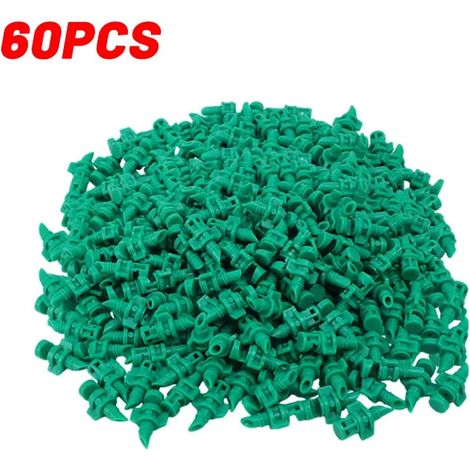 (Vert - 60 pièces) Arroseurs goutte-à-goutte à 90/180/360° pour jardin, pelouse et serre - Système de micro-brumisation (1/5)