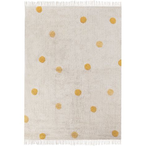 Kids Rug DARDERE Yellow 140 x 200 cm Cotton