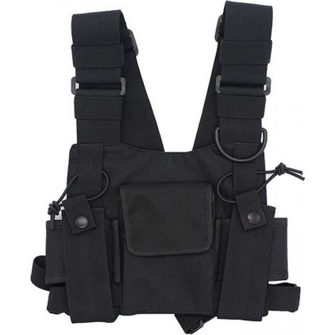 Arnés de radio walkie-talkie de 1 pieza, paquete tipo mochila, Mochila negra para walkie-talkie (1/5)