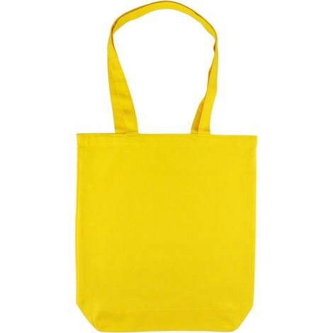 Bolsa de algodón de 220 g, 380 x 420 x 10 cm de ancho, con asas, sin estampado, 5 unidades, diseño de limón. (1/5)