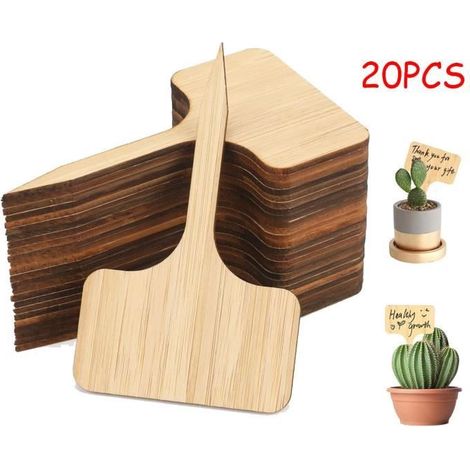 Pflanzenetiketten - Bambus-Holzmarker - 6cm x 10cm x 2mm - Zur Kennzeichnung Ihrer Pflanzen