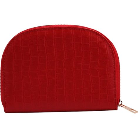 Estuche de transporte de cuero impermeable para ganchillo - Rojo