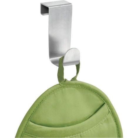 porte-torchon sans perçage, petit crochet de porte en acier inoxydable, argent, 10 pièces (1/4)