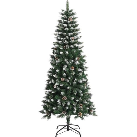 Albero di Natale Albero natalizio Albero festivo Artificiale con Base Verde 150 cm PVC (1/5)