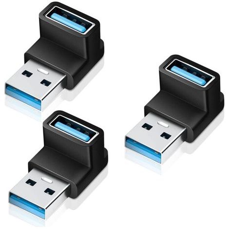 Pack of 2 90° angled USB-A to USB-A adapters, USB 3.2 10Gbps high speed, compatible with smartphones, laptops, tablets, external hard drives, printers and more (1/5)