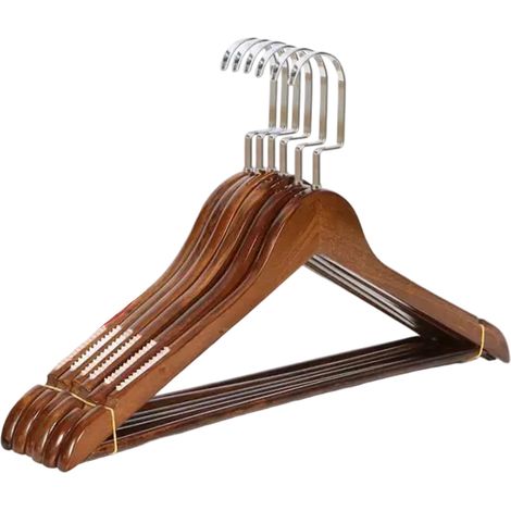 Cintre en bois massif antidérapant, cintre d'hôtel en bois sans couture, pince à pantalon, support à vêtements, cintre rétro pour vêtements d'enfants (1/5)