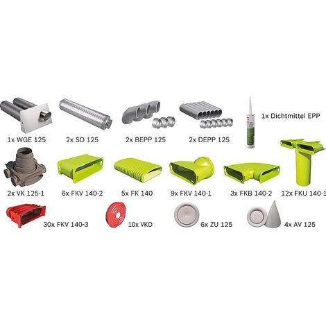 BOSCH Wohnungslüftungspaket BOPA VE112 Luftverteilpaket Flachkanal, bis 130 m2 - 7739624338