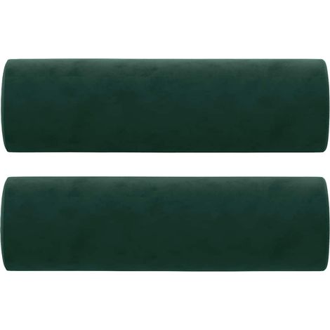 Maison Exclusive - Cojines decorativos 2 uds terciopelo verde osc